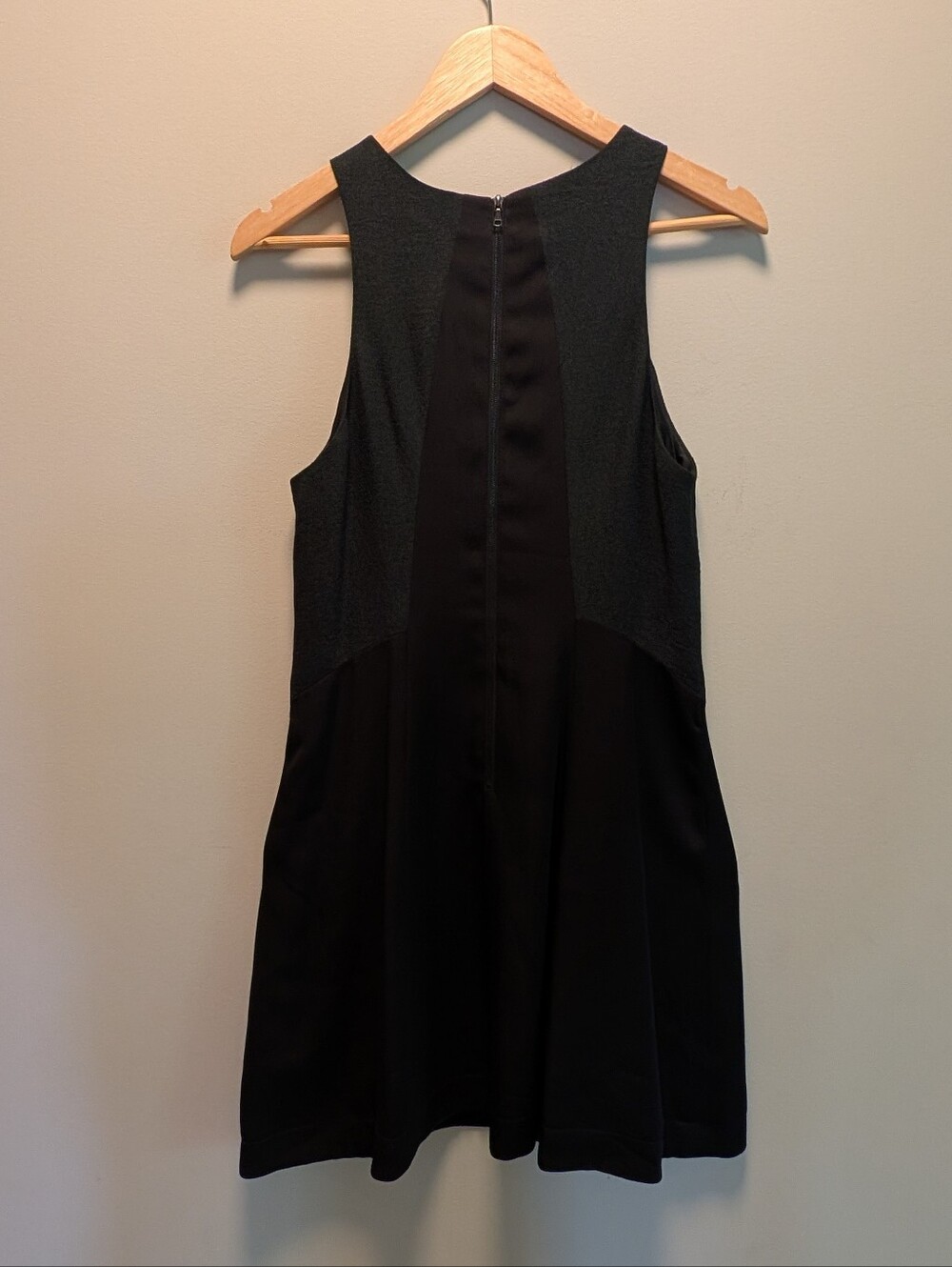 Rag & Bone - Montrose Black Leather Panel Scoop Neck A-line Size 8 - Picture 5 of 9
